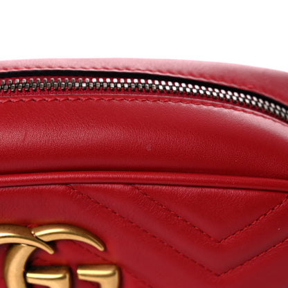 Gucci Calfskin Matelasse Small GG Marmont Chain Shoulder Bag Hibiscus Red 13 of 13