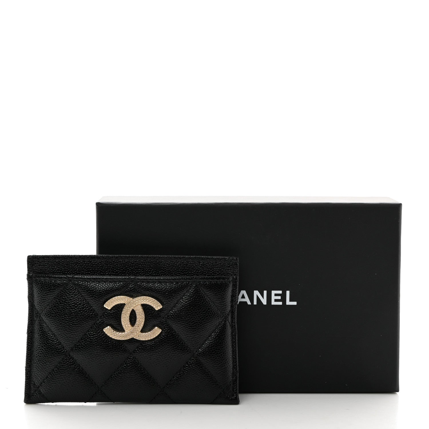Chanel Caviar Quilted Studded CC Card Holder Black 9 of 9