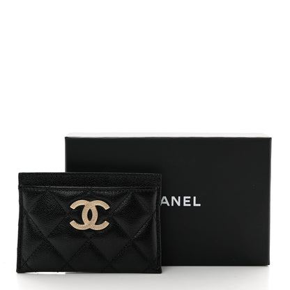 Chanel Caviar Quilted Studded CC Card Holder Black 9 of 9