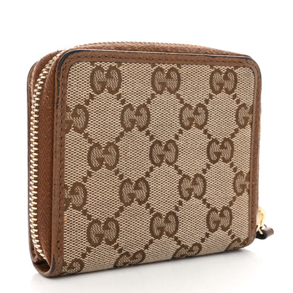 Gucci Monogram Dollar Calfskin Zip Around French Wallet Beige Ebony Tabacco 3 of 8