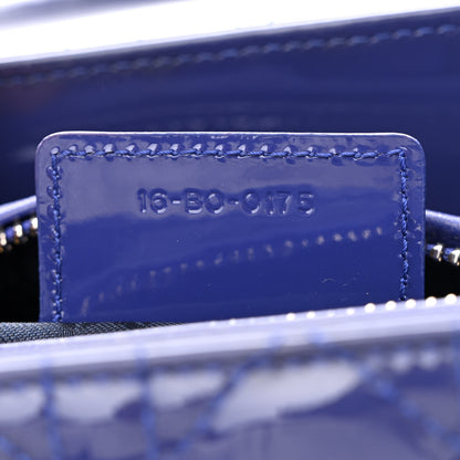 Christian Dior Patent Cannage Medium Lady Dior Blue 7 of 12
