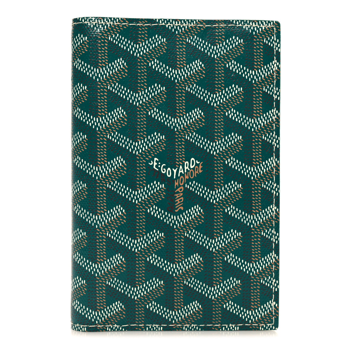 Goyardine Grenelle Passport Wallet Green