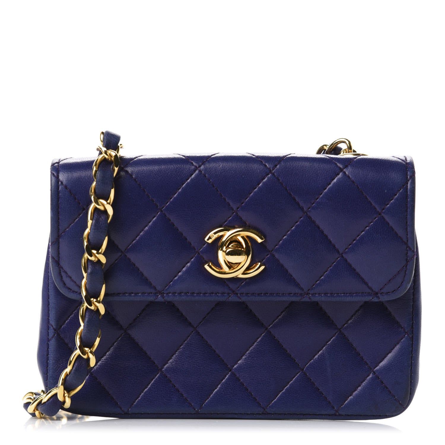 Chanel Lambskin Quilted Extra Mini Flap Dark Purple 1 of 12