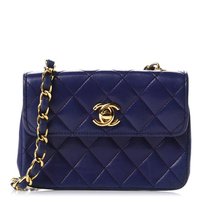 Chanel Lambskin Quilted Extra Mini Flap Dark Purple 1 of 12