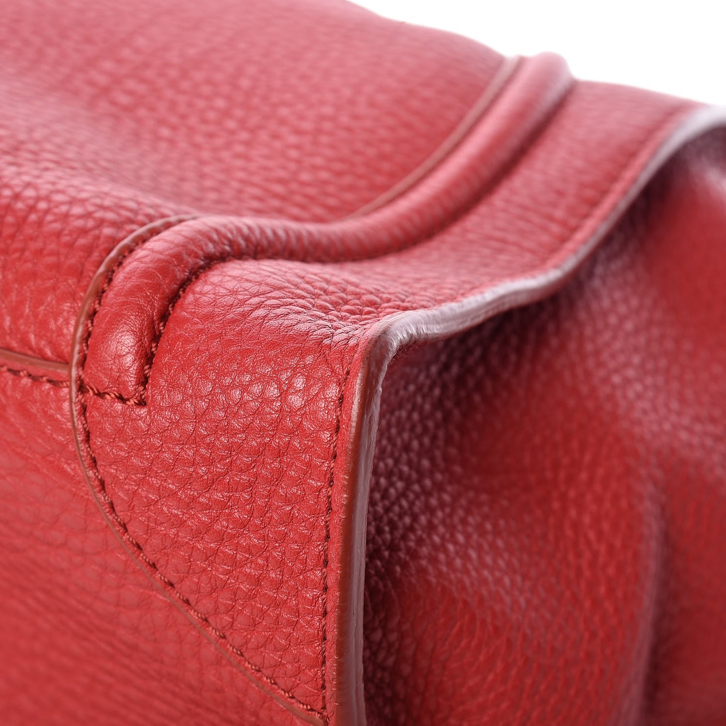 Drummed Calfskin Mini Luggage Red