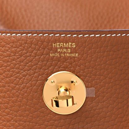 Hermes Taurillon Clemence Lindy 26 Gold 6 of 10