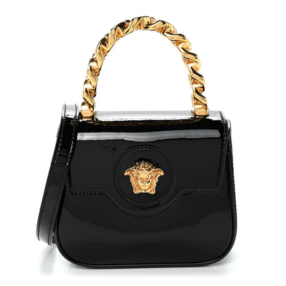 Versace Patent Mini La Medusa Bag Black 1 of 9