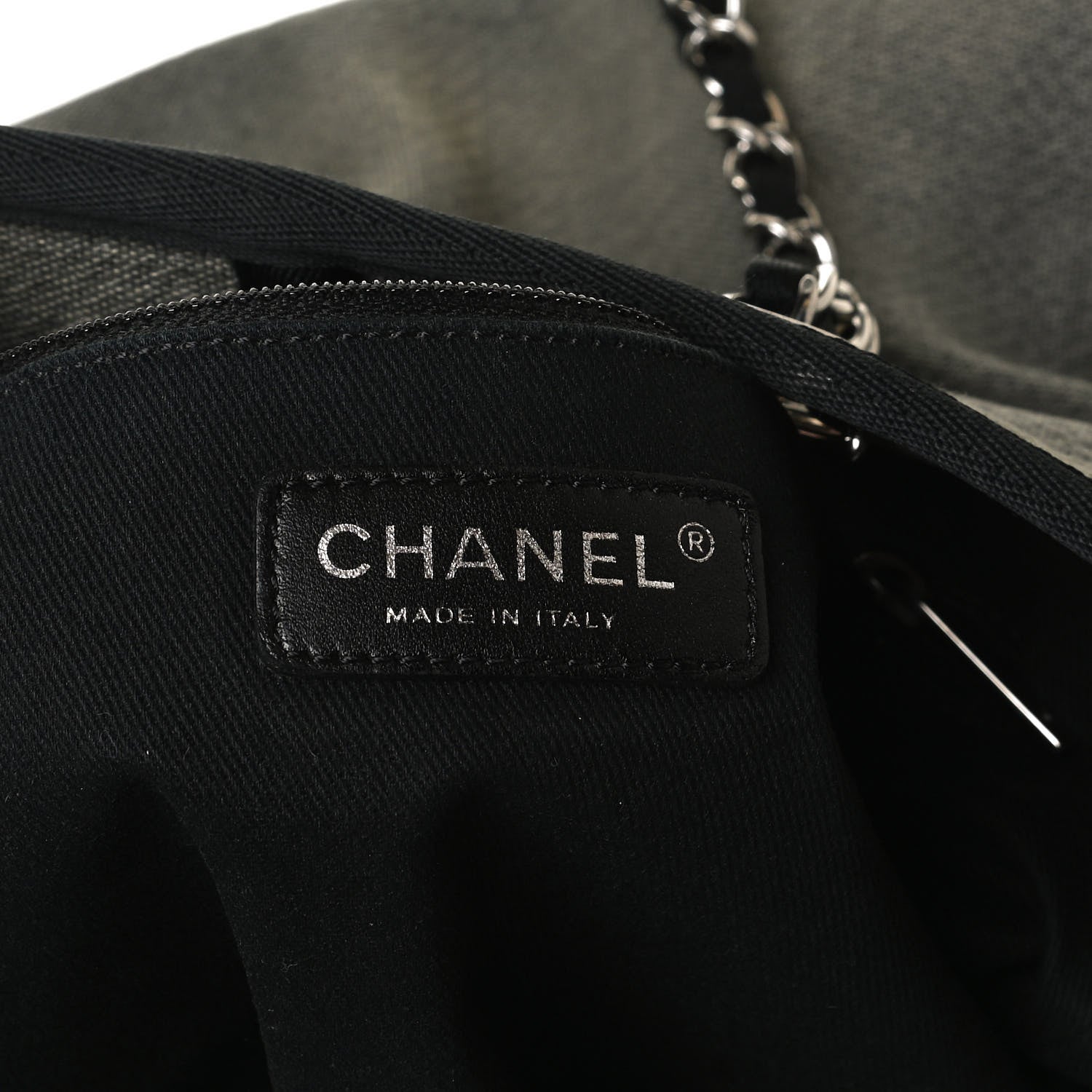 Chanel Canvas Small Deauville Tote Grey 6 of 10