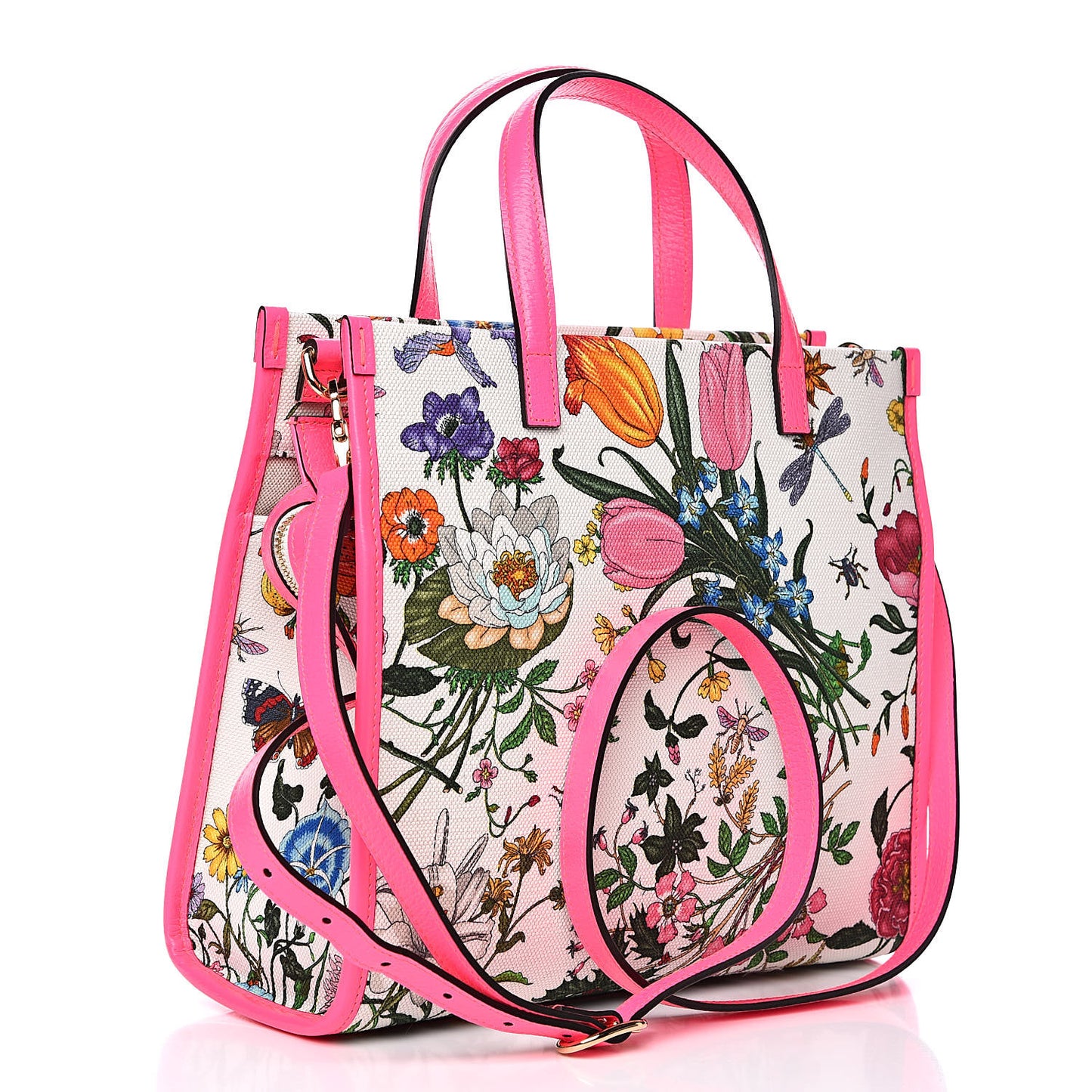 Canvas Medium Flora Tote Fuchsia