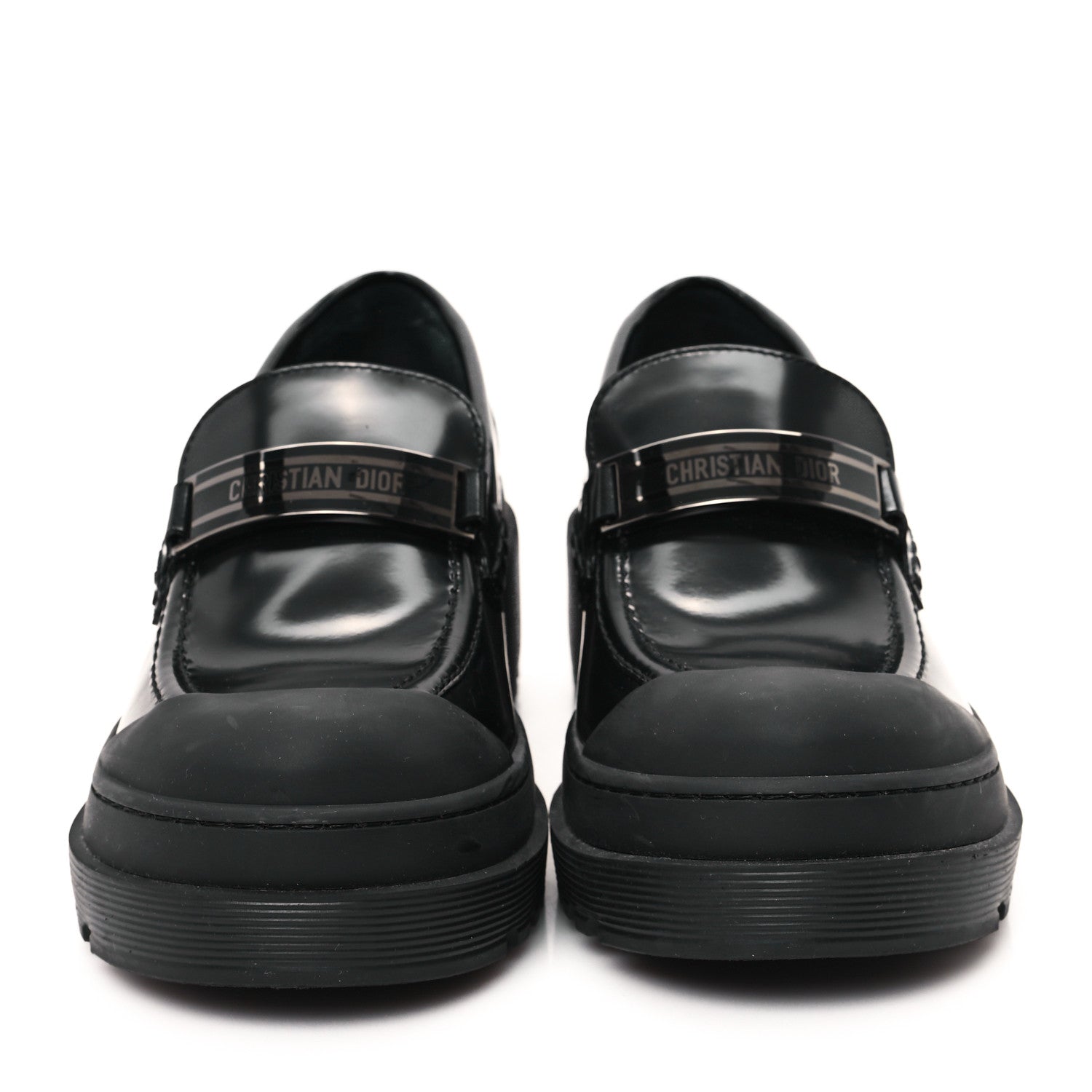 Christian Dior Brushed Calfskin Dior Code Lug Sole Platform 35mm Loafers 39.5 Black 3 of 8