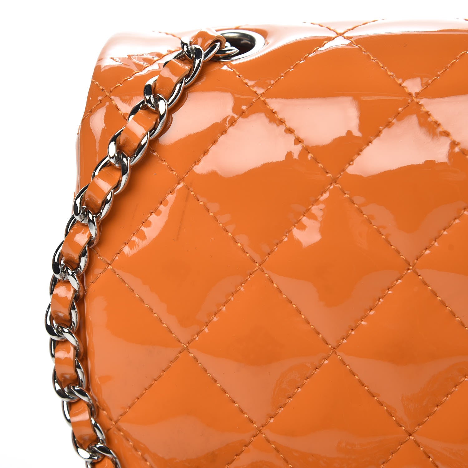 Chanel Patent Quilted Extra Mini Flap Light Orange 9 of 10