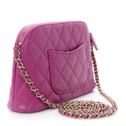Chanel Caviar Quilted Classic Clutch With Chain Fuchsia 3 of 10
