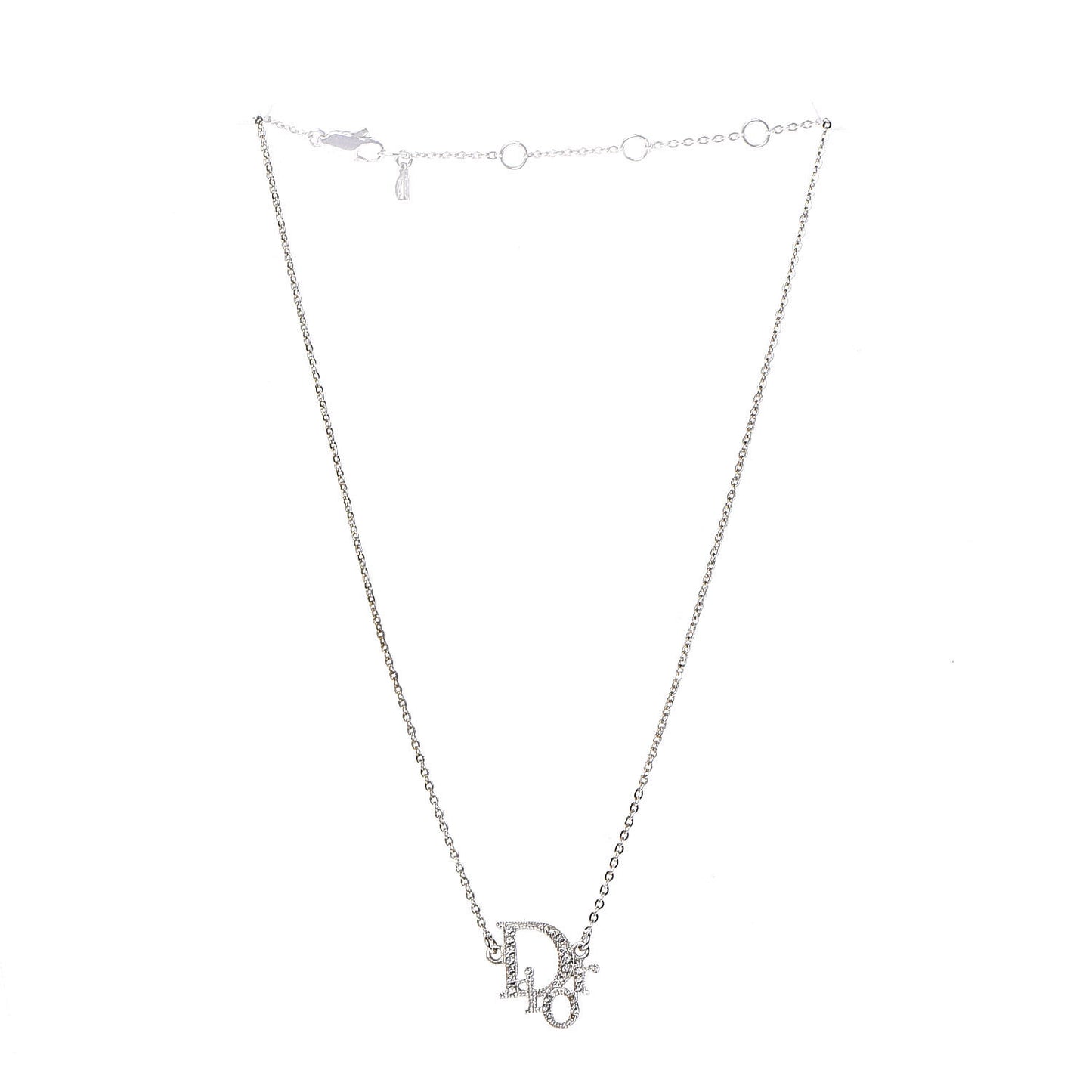 Crystal Logo Necklace Silver