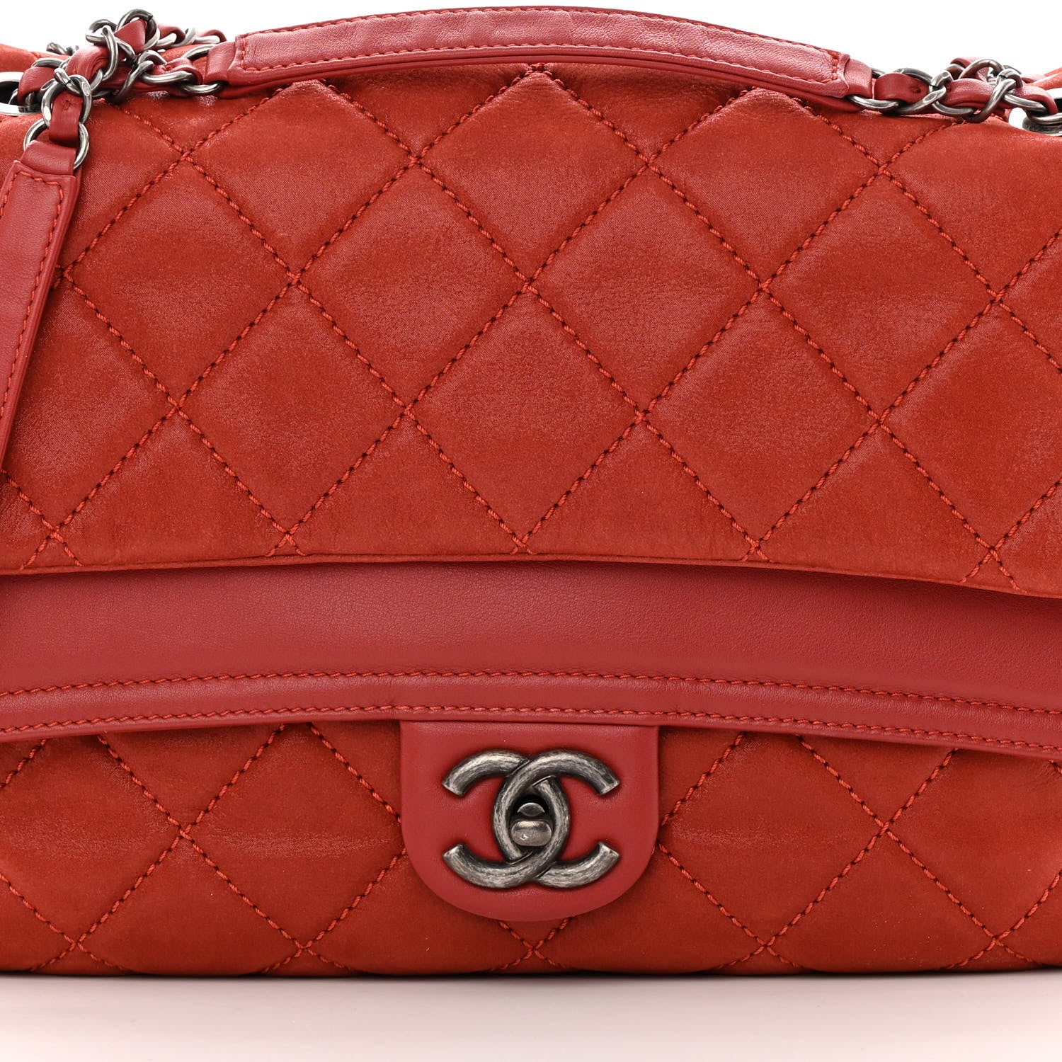 Chanel Iridescent Calfskin Jumbo In the Mix Double Flap Red 9 of 14