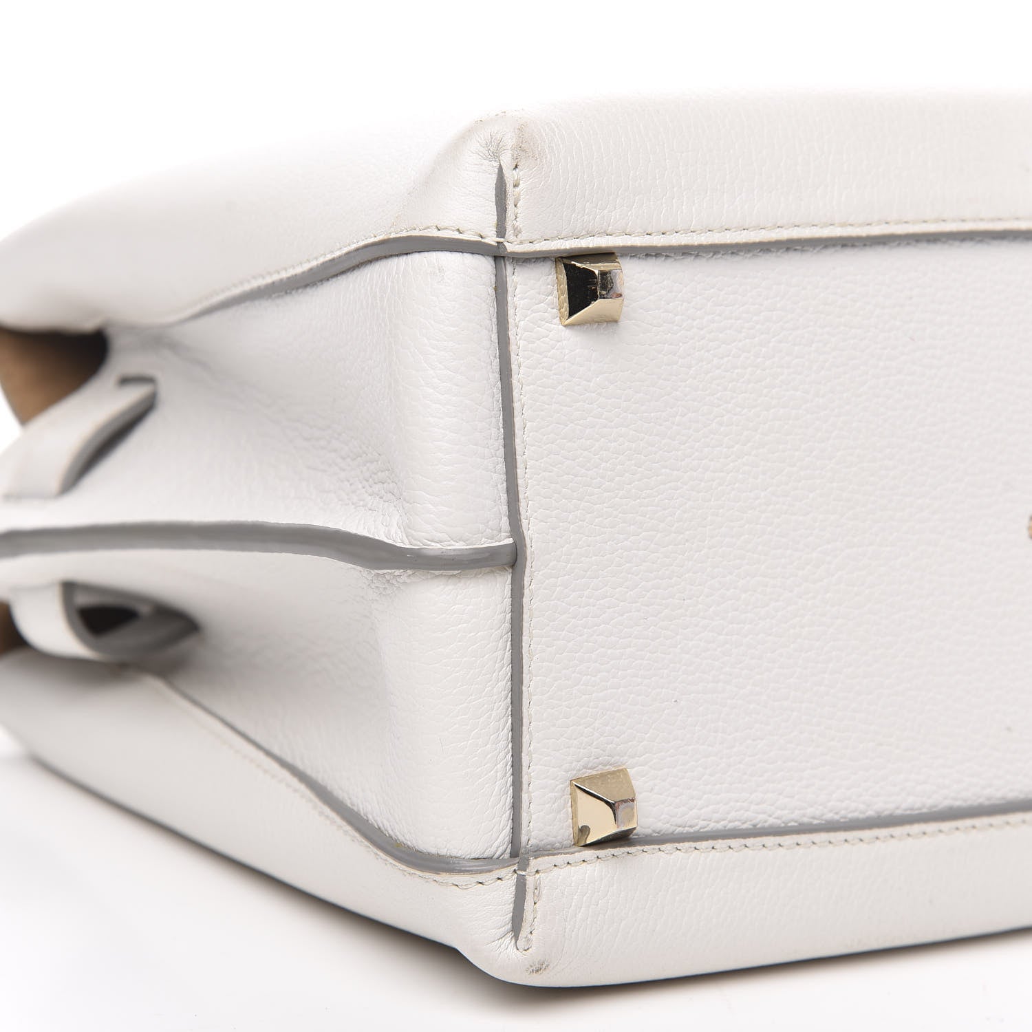 MCM Grained Calfskin Medium Milla Tote White 7 of 17