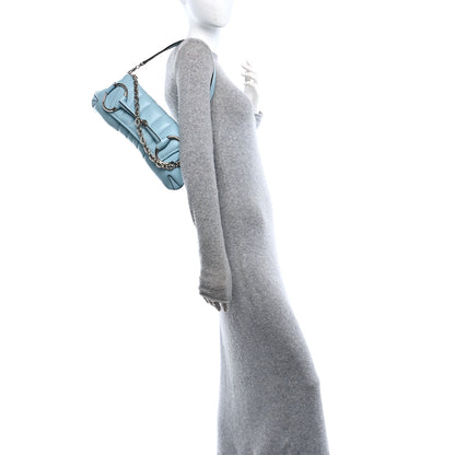 Gucci Nappa Vertical Matelasse Medium Maxi Horsebit Chain Shoulder Bag Crystal Snow 2 of 10