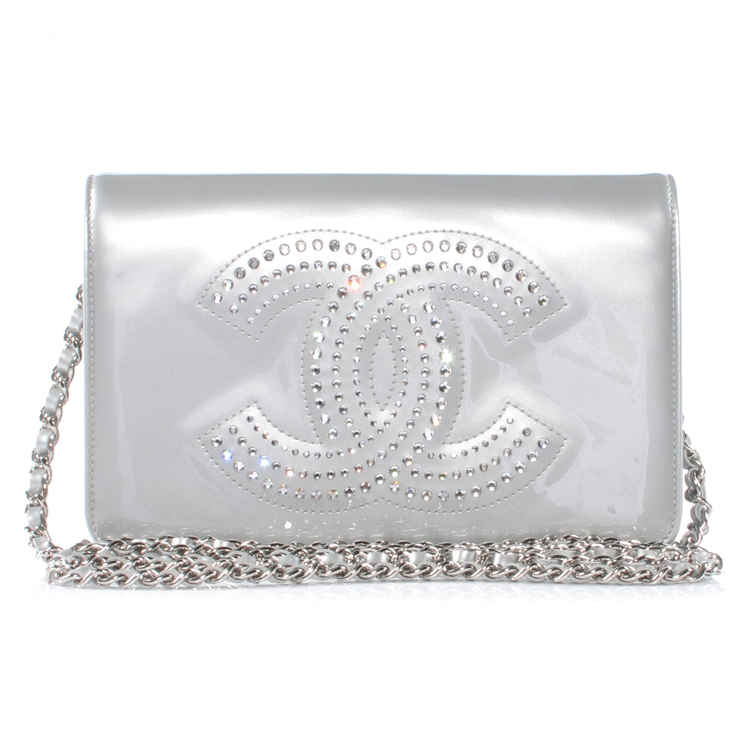 Chanel Patent Strass Wallet On Chain WOC 1 of 8