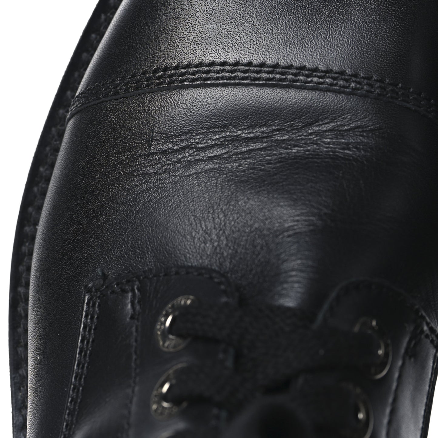 Calfskin Quilted Lace Up Combat Boots 40 Black
