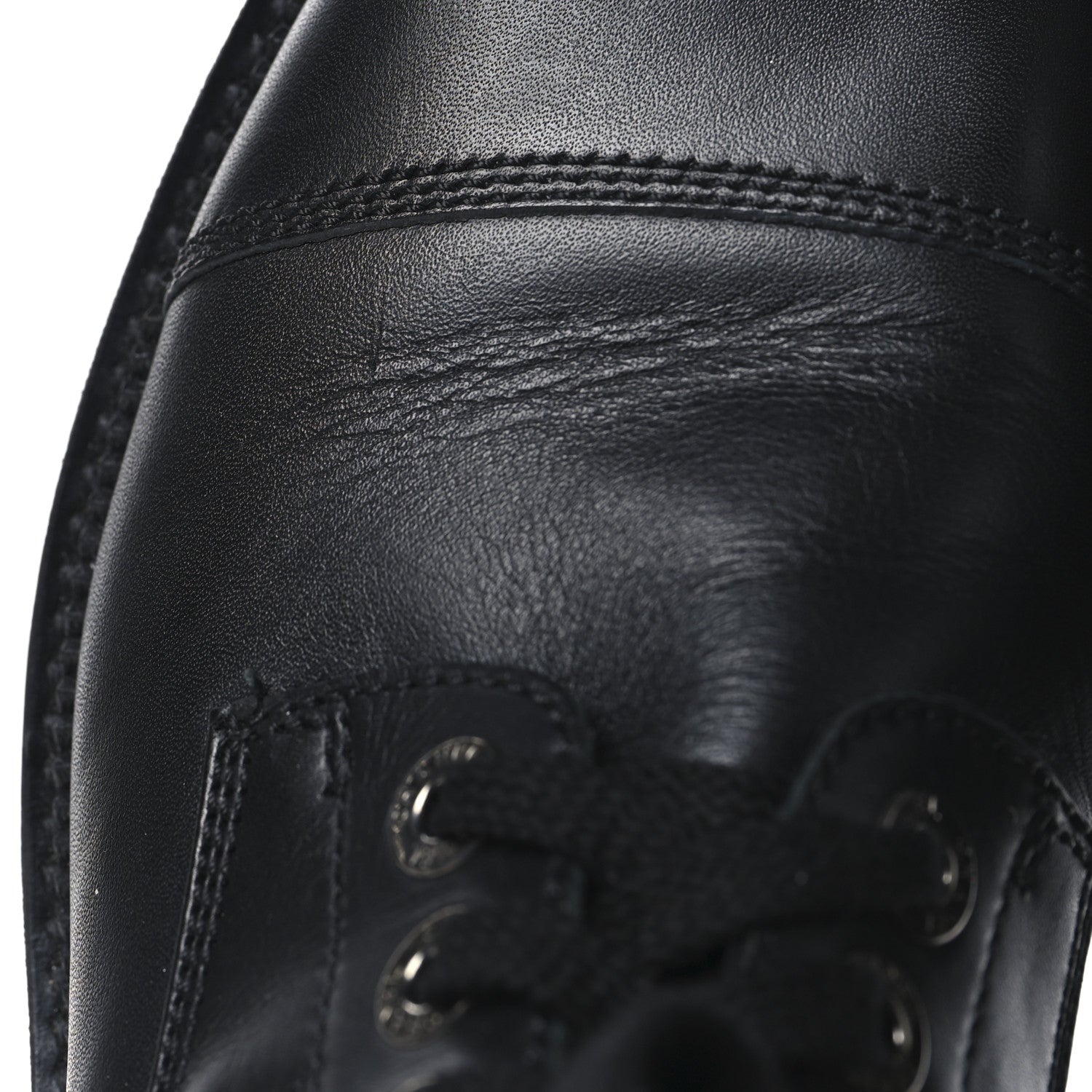Chanel Calfskin Quilted Lace Up Combat Boots 40 Black 10 of 12