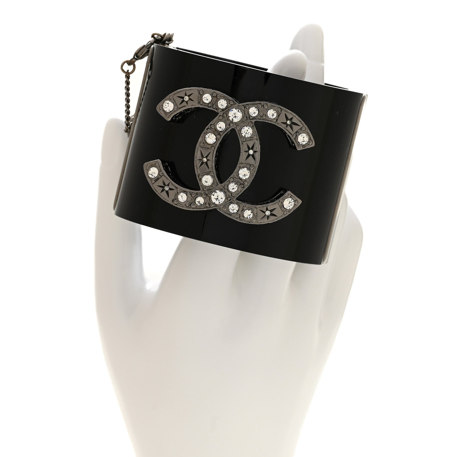 Chanel Resin Crystal CC Star CC Cuff Black 1941453 – FASHIONPHILE