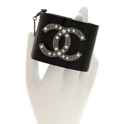 Chanel Resin Crystal CC Star CC Cuff Black 2 of 4