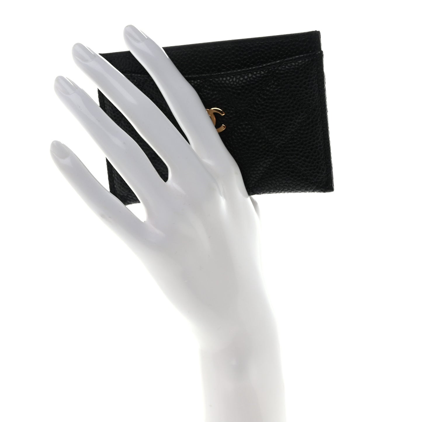 Caviar Quilted Card Holder Black