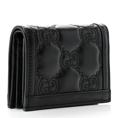Gucci Calfskin GG Matelasse Card Case Wallet Black 3 of 10