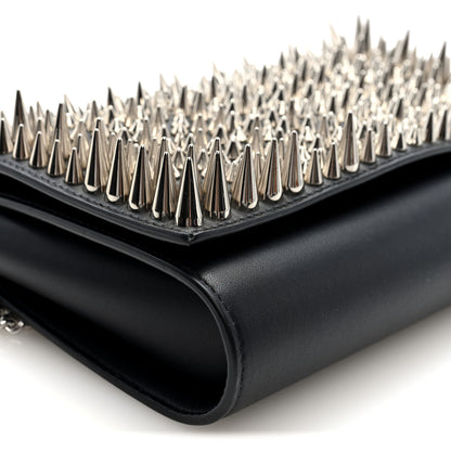 Christian Louboutin Nappa Estepic Spikes Paloma Clutch Black Silver 8 of 9