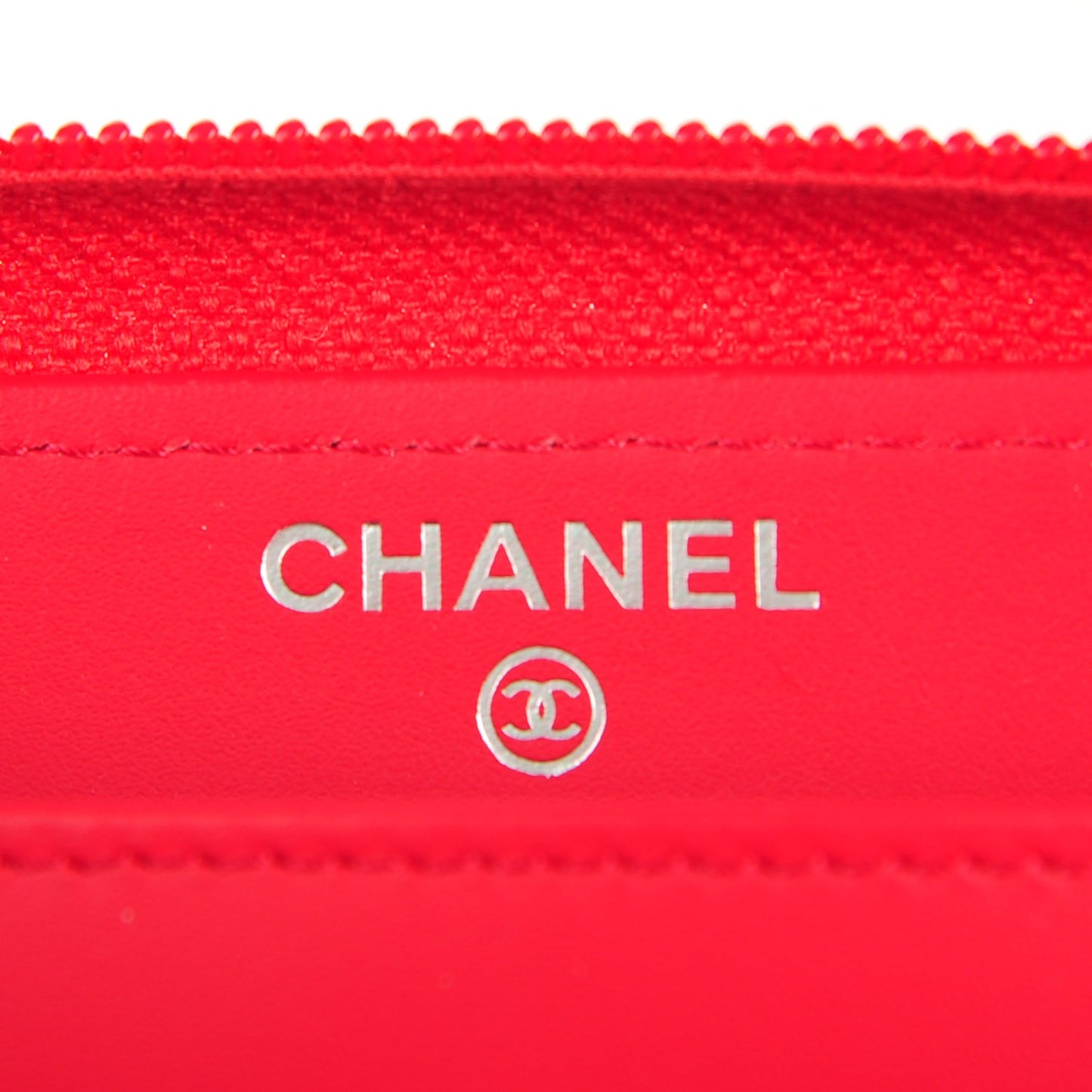 Caviar Large Timeless CC Zip Around Wallet Red