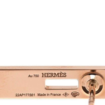 Hermes 18K Rose Gold Diamond Kelly Gavroche Pave Earrings 5 of 5