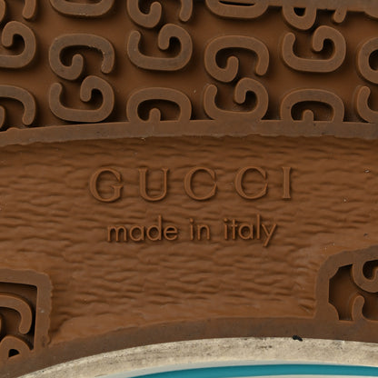 Gucci Monogram Multicolor Web Womens 1977 Tennis High Top Sneakers 36.5 Light Blue Mystic White Tangerine Pink Yellow Green Red 7 of 12