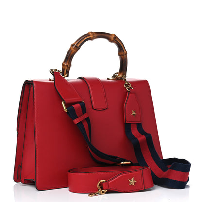 Gucci Moon Calfskin Web Large Dionysus Bamboo Top Handle Bag Hibiscus Red 2 of 4