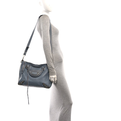 Balenciaga Chevre Silver Metallic Edge Hardware Velo Gris Acier 2 of 12