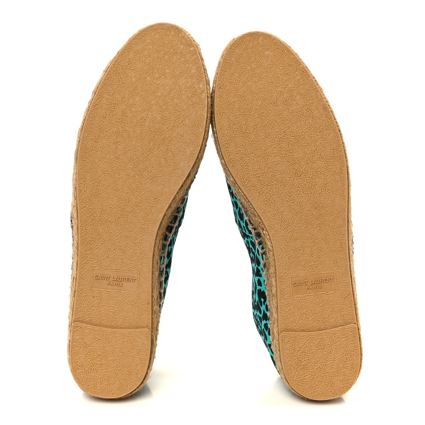 Canvas Leopard Print Espadrilles 37 Aqua Black