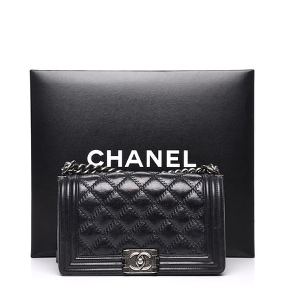 Chanel Calfskin Double Stitch Medium Boy Flap Black 8 of 8