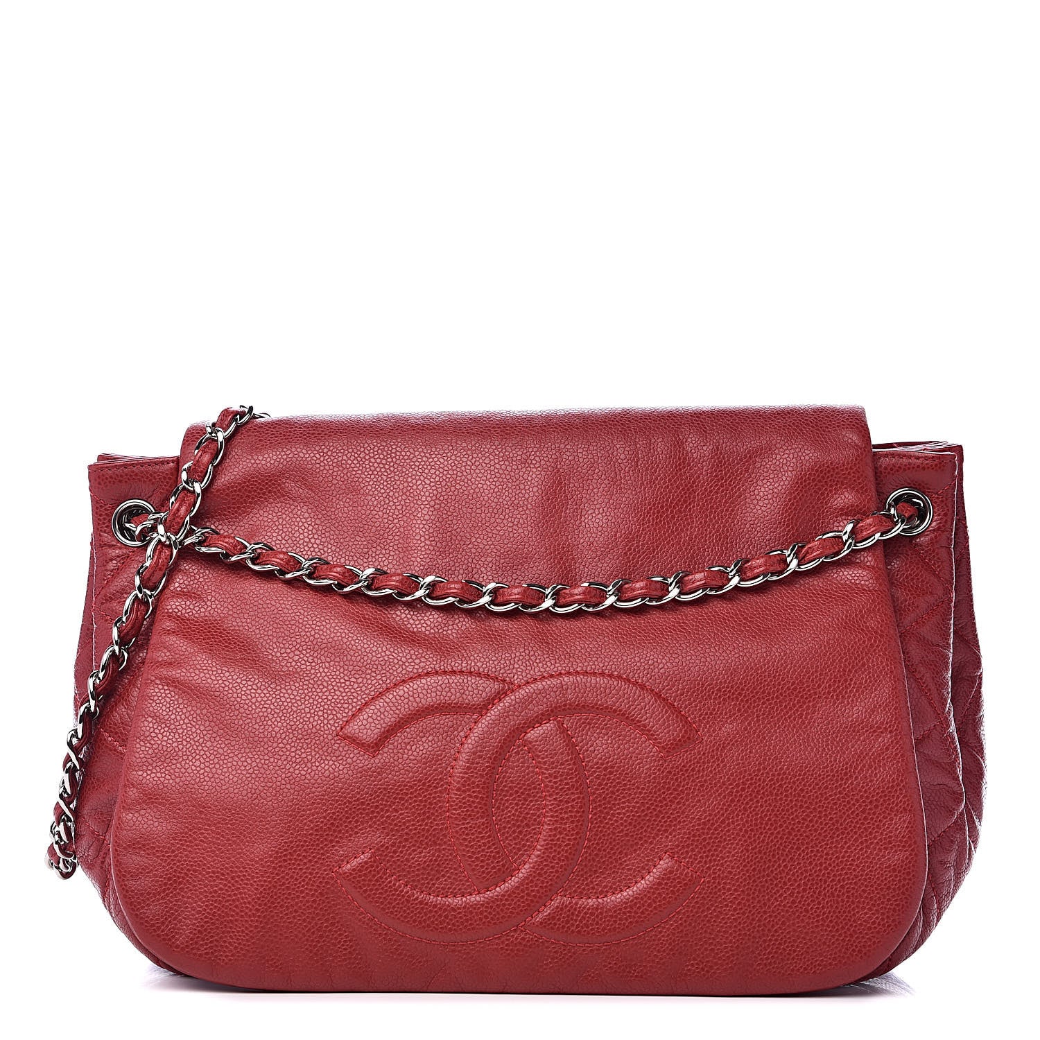 Chanel Caviar Timeless CC Accordion Flap Red 1 of 12