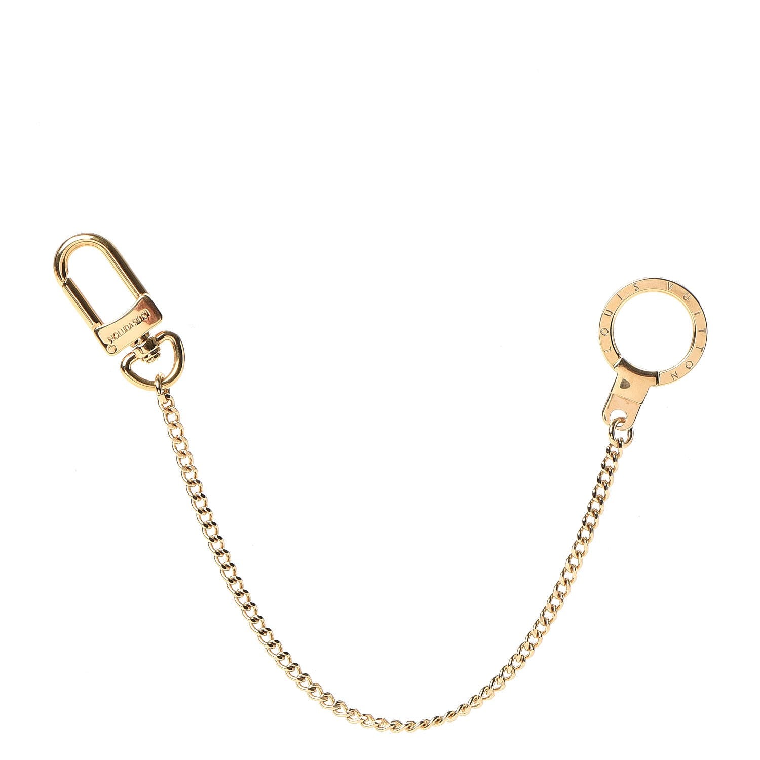 Louis Vuitton Metal Pochette Extender Key Ring Chain Gold 1 of 6