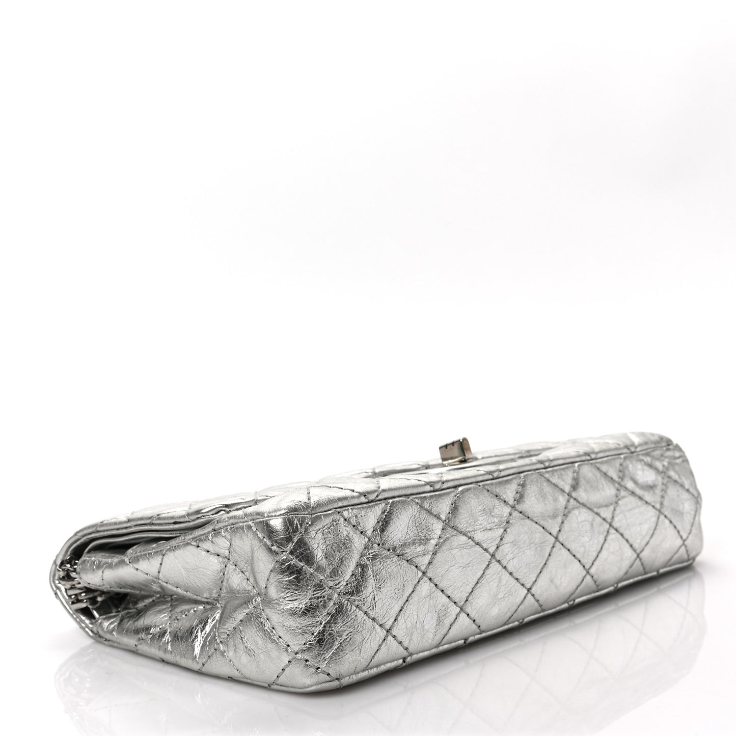Metallic Aged Calfskin Quilted 2.55 Reissue 225 Flap Silver