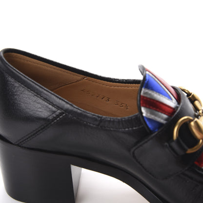 Gucci Lambskin Union Jack Horsebit Loafer Pumps 35.5 Black 8 of 10