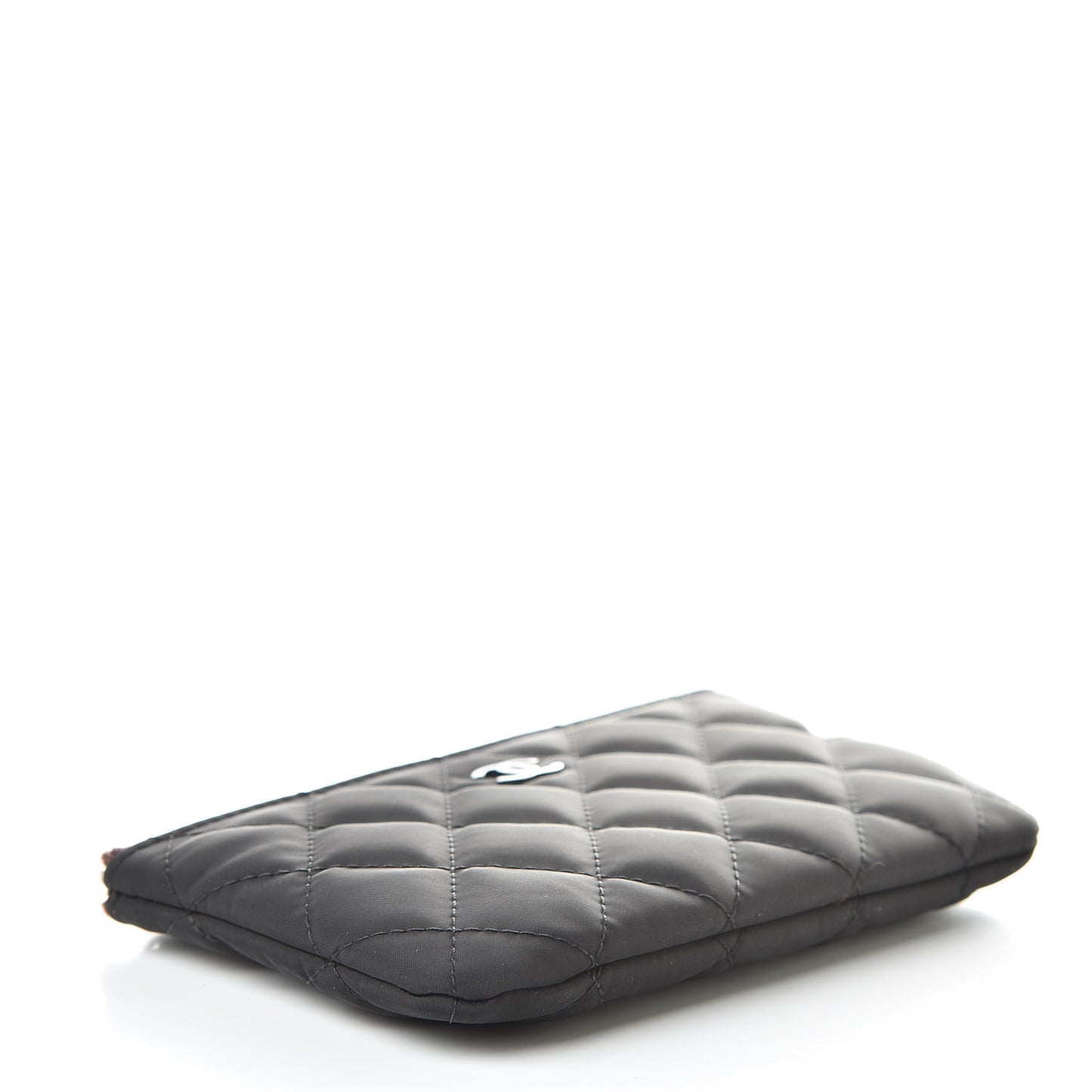 Nylon Quilted Small Cosmetic Case Black