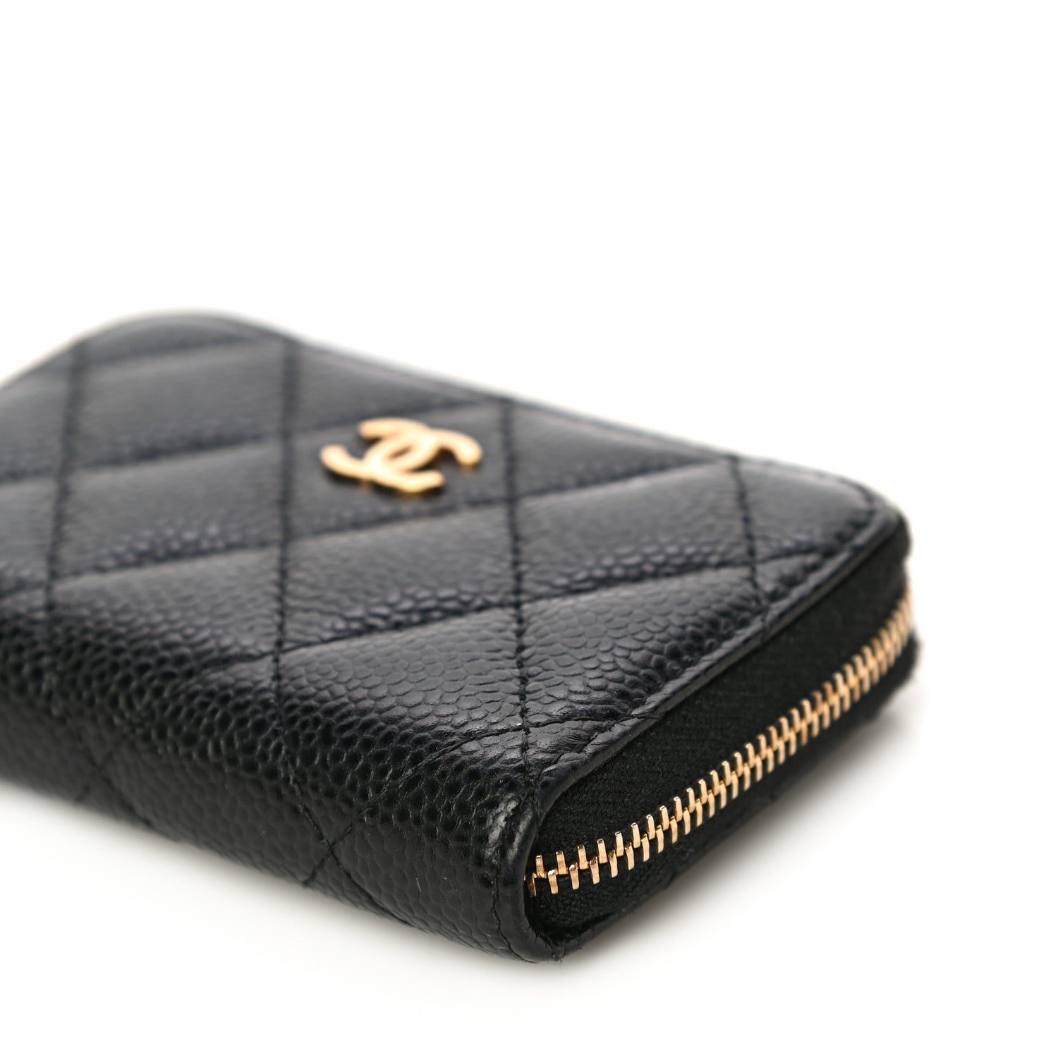 Chanel Caviar Quilted Zip Coin Purse Black 10 of 14