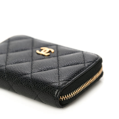 Chanel Caviar Quilted Zip Coin Purse Black 10 of 14