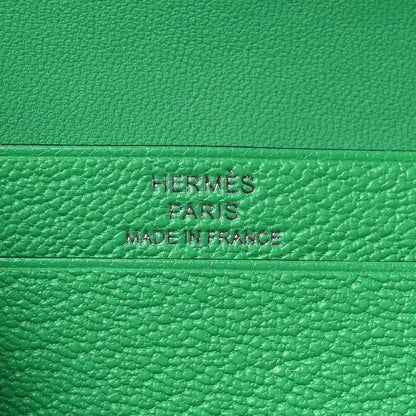 Hermes Chevre Mysore Bearn Card Holder Wallet Vert Comics 6 of 7