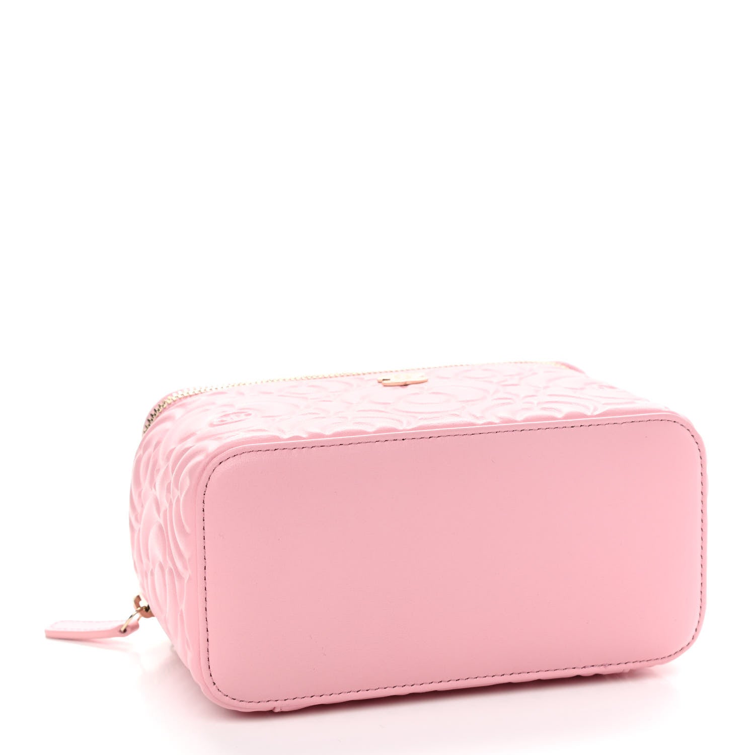 Chanel Lambskin Camellia Embossed Small Vanity Case With Chain Pink 4 of 10