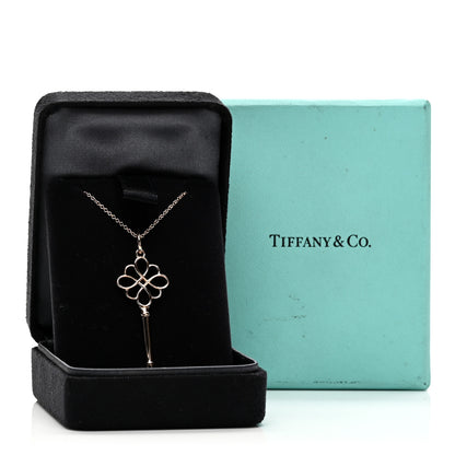 Tiffany 18K Rose Gold Knot Key Pendant Necklace 5 of 5