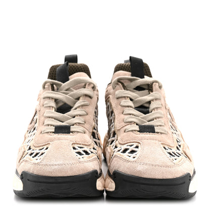 Chanel Suede Calfskin Embroidered CC Sneakers 35.5 Beige Black 3 of 9
