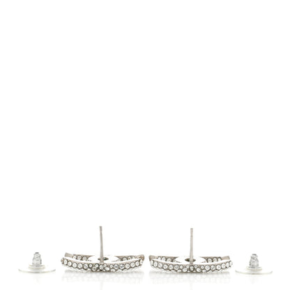 Chanel Crystal CC Treasure Chest Earrings Silver 3 of 5