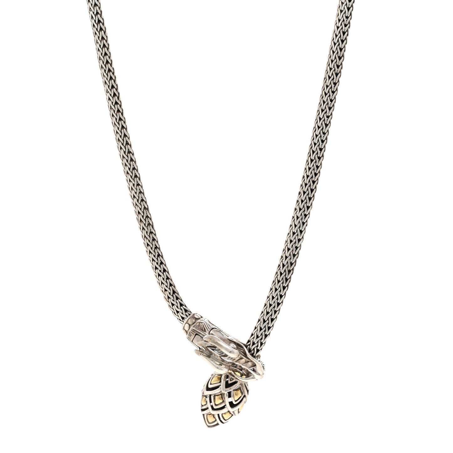 Sterling Silver 18K Yellow Gold Legends Naga Dragon Lariat Necklace