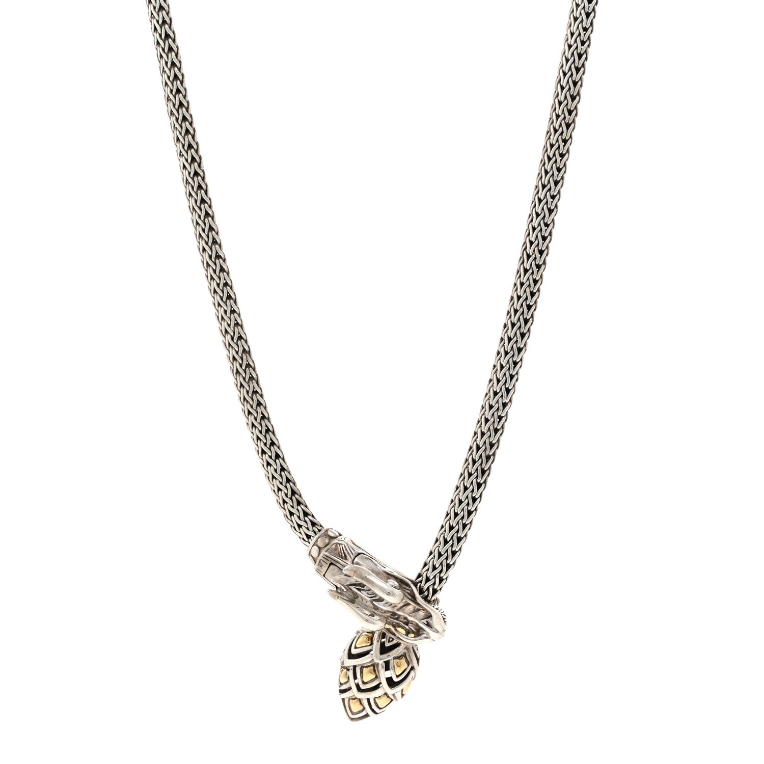 John Hardy Sterling Silver 18K Yellow Gold Legends Naga Dragon Lariat Necklace 1 of 4