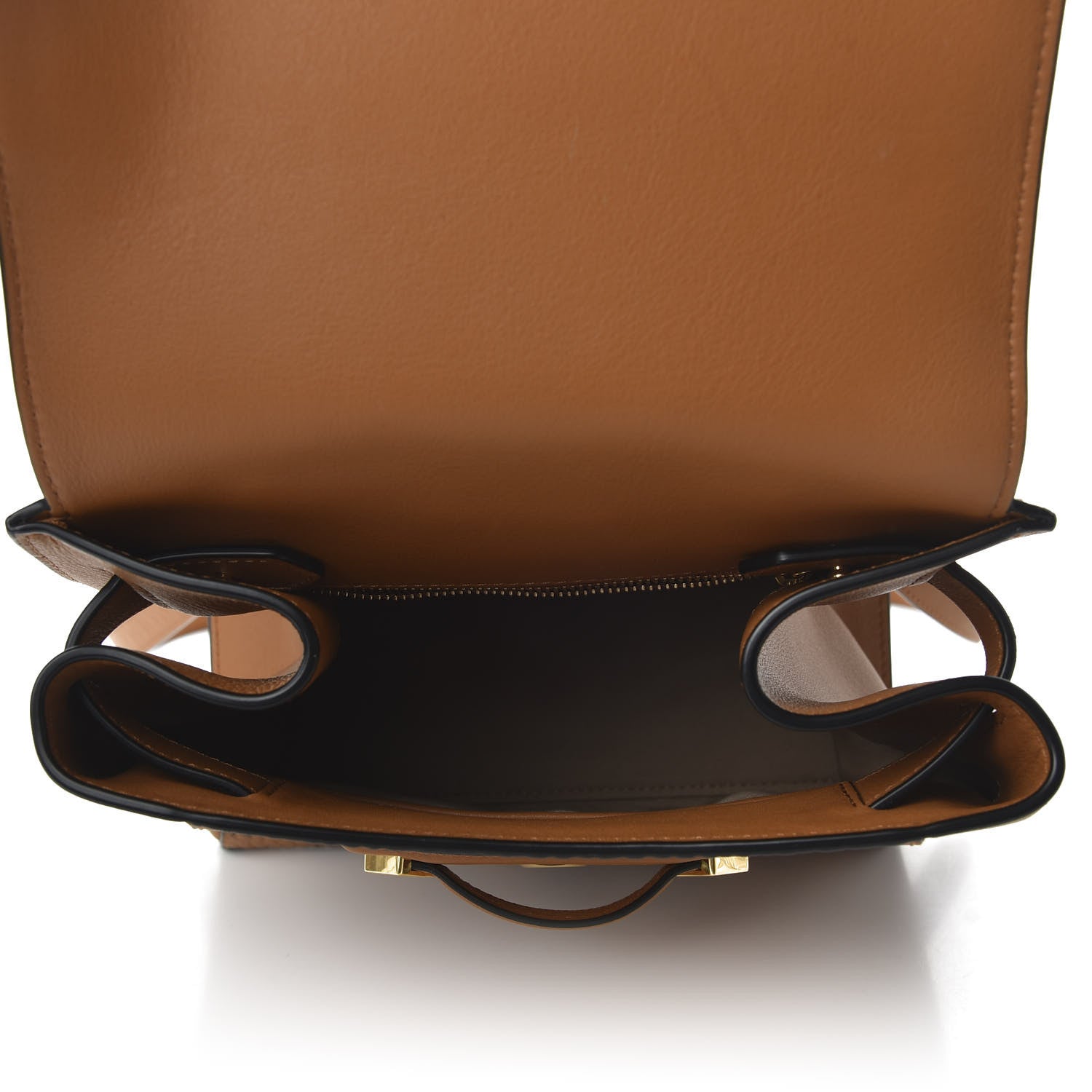MCM Calfskin Essential Visetos Small Backpack Cognac 6 of 8